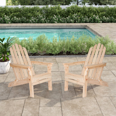 Amza Solid Wood Folding Adirondack Chair by Highland Dunes