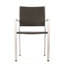 2 chaises de salle à manger d'extérieur grises - structure en aluminium, pour jardin et patio