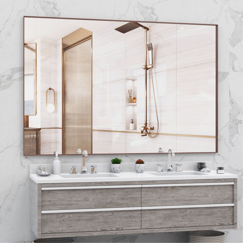 Oversized Bathroom Mirror With Removable Tray Wall Mount Mirror,Vertical Horizontal Hanging Aluminum Framed Wall Mirror ,Full Body Mirror For Bedroom Living Room