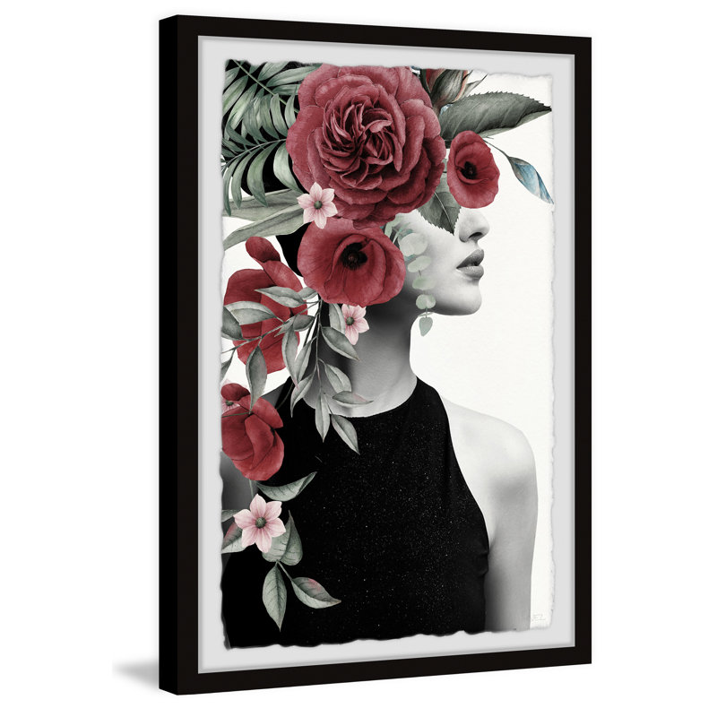 «Red Blooms II», reproduction encadrée, H 12 po x l 8 po x P 1,5 po
