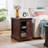 Farmhouse End Table, Rectangular Nightstand With Barn Door And Adjustable Storage Shelf, Small Bedside Table-737095395