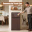 Armoire à poubelle commerciale en bois de 40 gallons - porte à charnières, scellant les odeurs, support de plateau pour la cuisine de restaurant / buffet / maison, facile à assembler, H 46 po x l 31,4 po x P 22 po-126594164