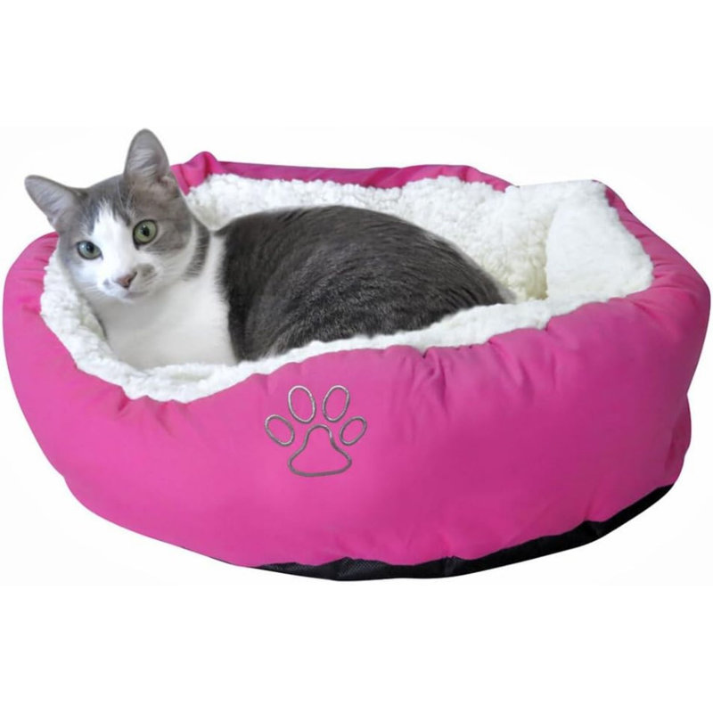 Lit pour chien avec traversin Galdina, Rose