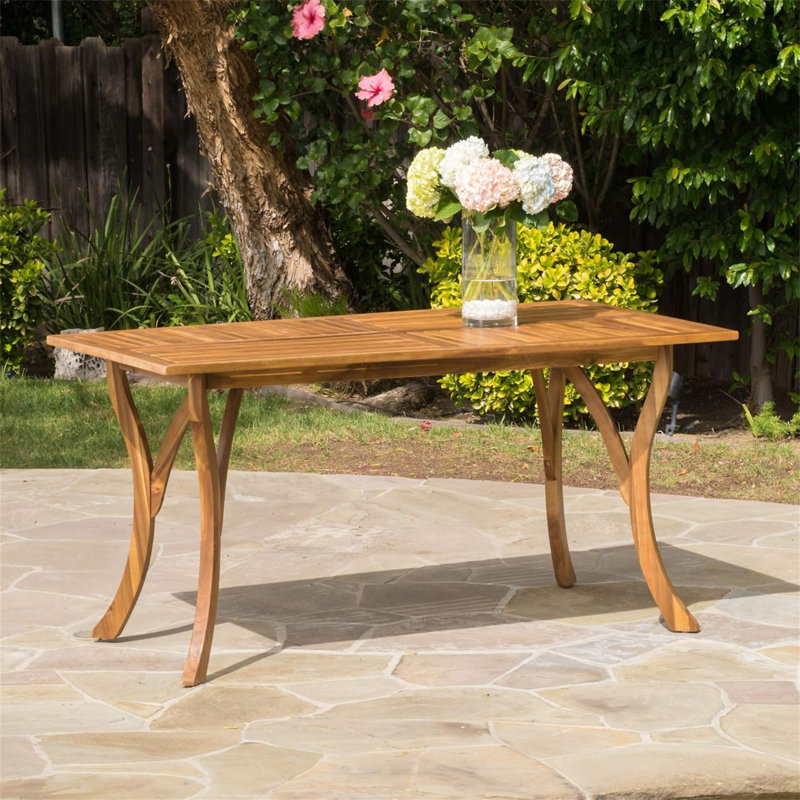 Ensemble de salle à manger d'extérieur en bois 7 pièces avec coussins Hermosa