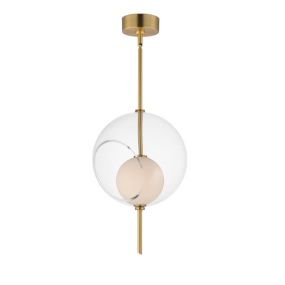 Shipshewana 1 - Light Natural Aged Brass LED Shaded Pendant