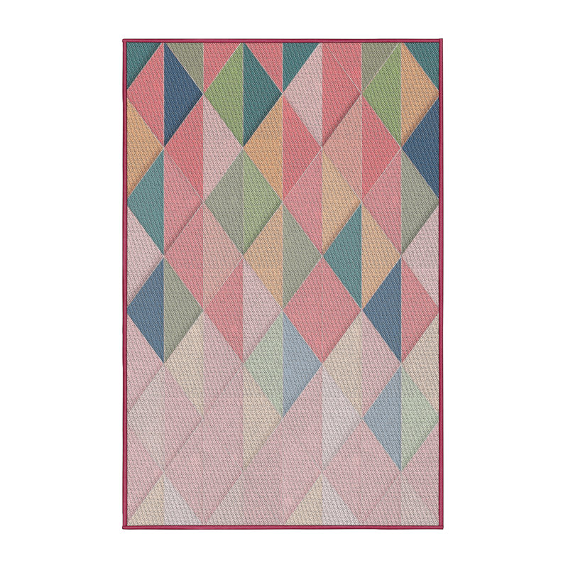Tapis jaune à chevrons Siler, Rectangle 5 pi x 7 pi
