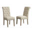 Ensemble de 2 chaises parsons capitonnées en bois massif Habit, élégantes et confortables avec capitonnage à boutons et finition chêne durable-989865819