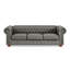 Canapé Chesterfield capitonné rembourré 3 places en polyuréthane avec accoudoirs cloutés