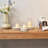 3-piece Wood Beaded Glass Hurricane Candle Holder Set – Rustic Whitewashed Base