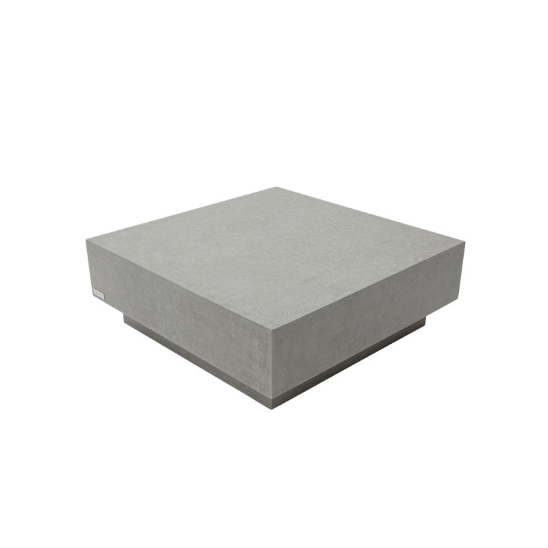 Elementi Home Tevere 40" Square Concrete Coffee Table for Indoor and Outdoor Use, Space Gray