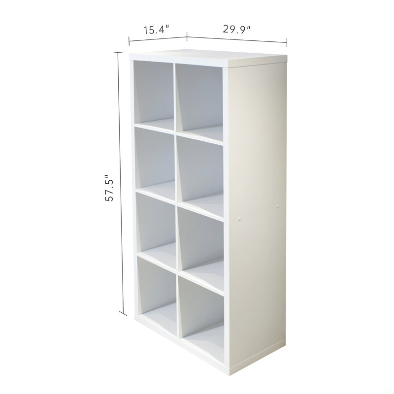 Smart Cube 8-Cube Organizer Storage With Opened Back Shelves,2 X 4 Cube Bookcase Book Shleves, White