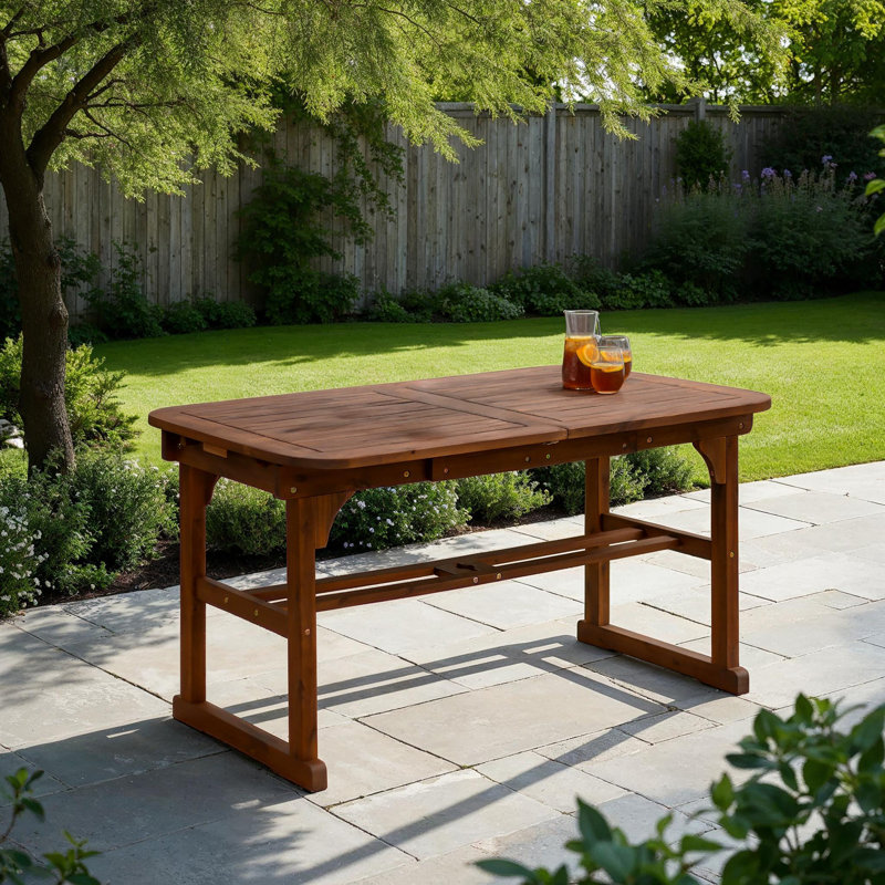Table de salle à manger à rallonge en bois d'acacia Alfonsi, Brun foncé