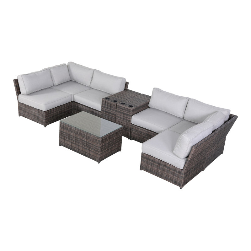 Ensemble de conversation pour 4 personnes avec coussins Khaleeqa