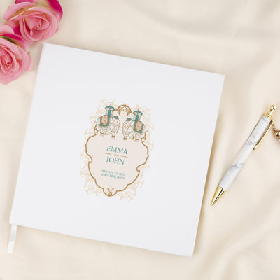 Livre d'or de mariage personnalisé «Tons of Love Elephant Design»