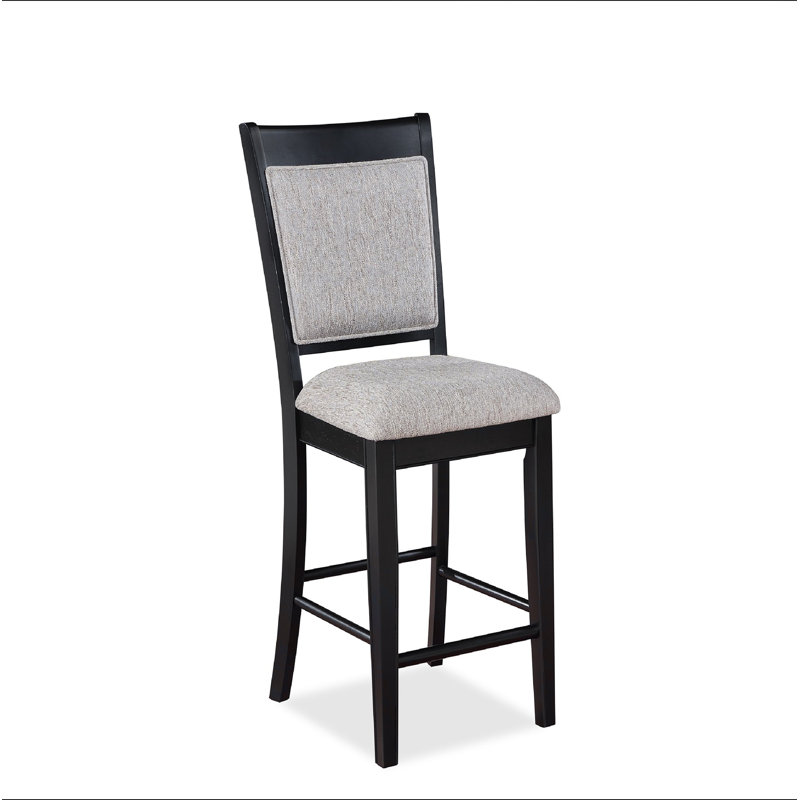 Tabouret de bar 2 pièces noir, Noir / gris clair