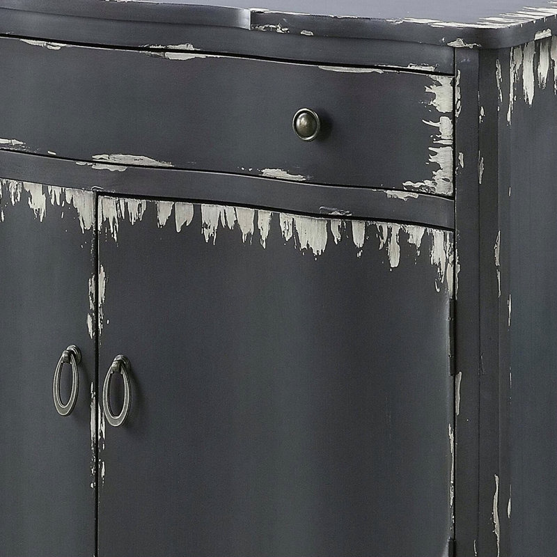 Console 2 portes gris antique