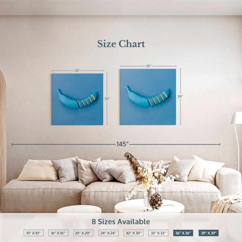 Yarlin Sliced Blue Banana, 36" H x 36" W