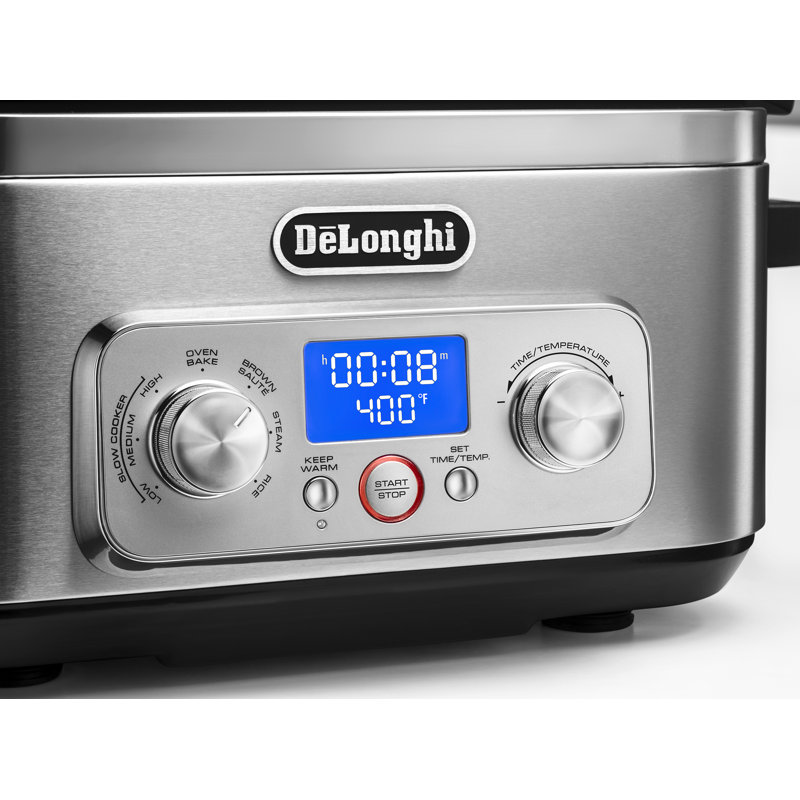 De'Longhi Livenza Multi-Cooker, Stainless Steel - 6 qt - Crock Pot Slow Cooker