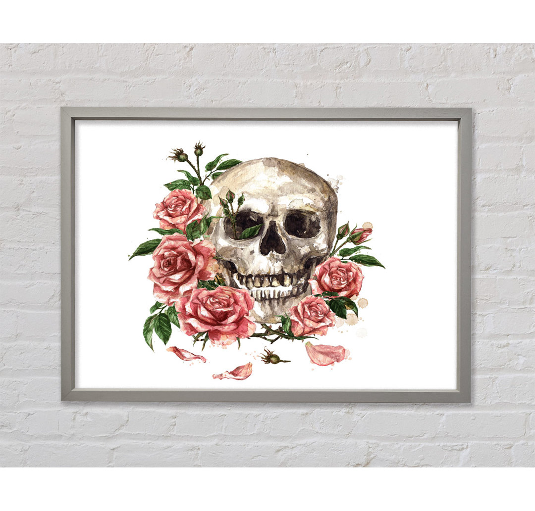 The Floral Skull Gerahmter Druck