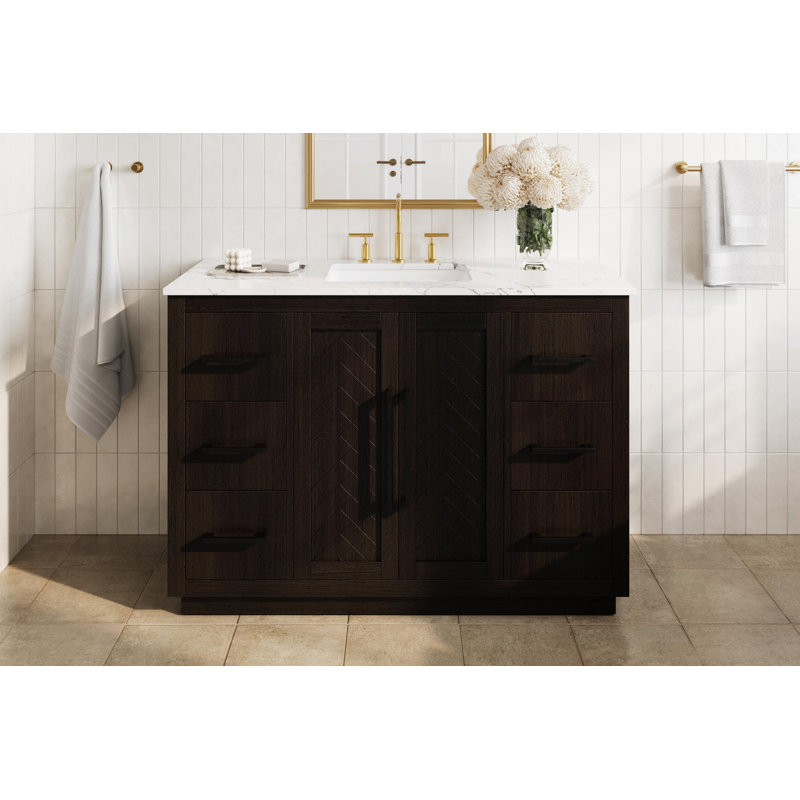 48 inch Single Bathroom Vanity, Chocolate Oak