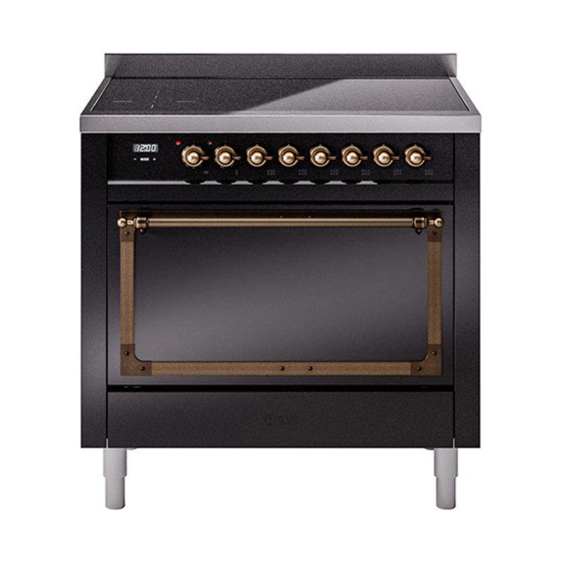 ILVE Nostalgie II Noblesse 36 in Induction Range, Glossy Black/Bronze
