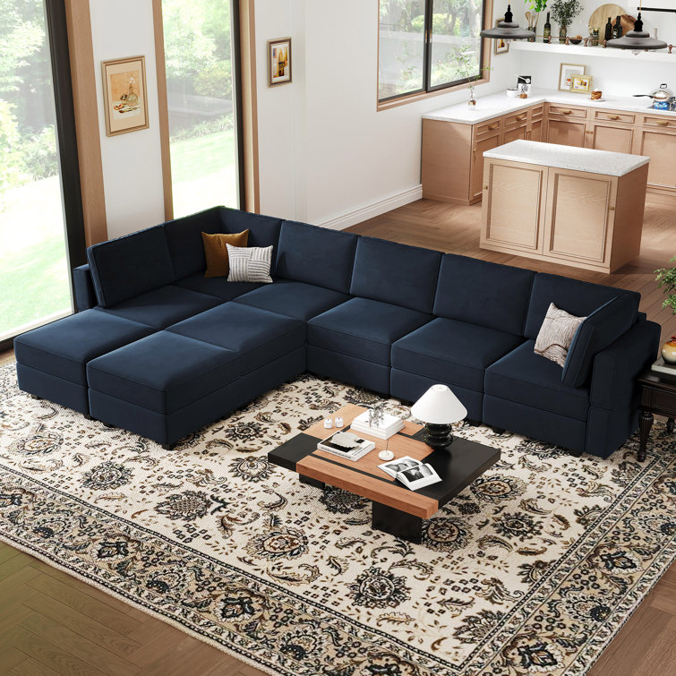 Wylodene 9 - Piece Velvet Reclining Sectional
