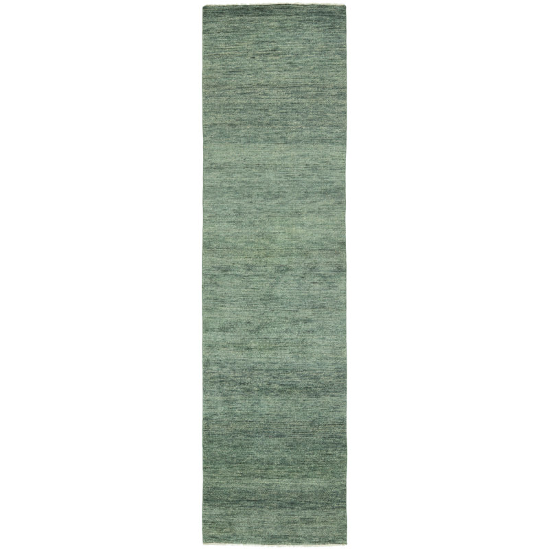 Jaipur Living Origin SAG08 Handknotted Solid Teal and Green Area Rug (6'x9'), Rectangle 1' x 12'