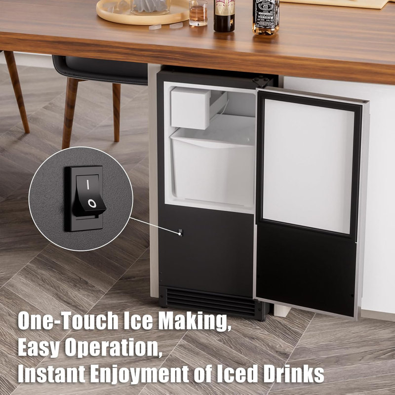 COTLIN 25LBS Daily Crescent Ice Freestanding/Undercounter Ice Maker,No Draining Required