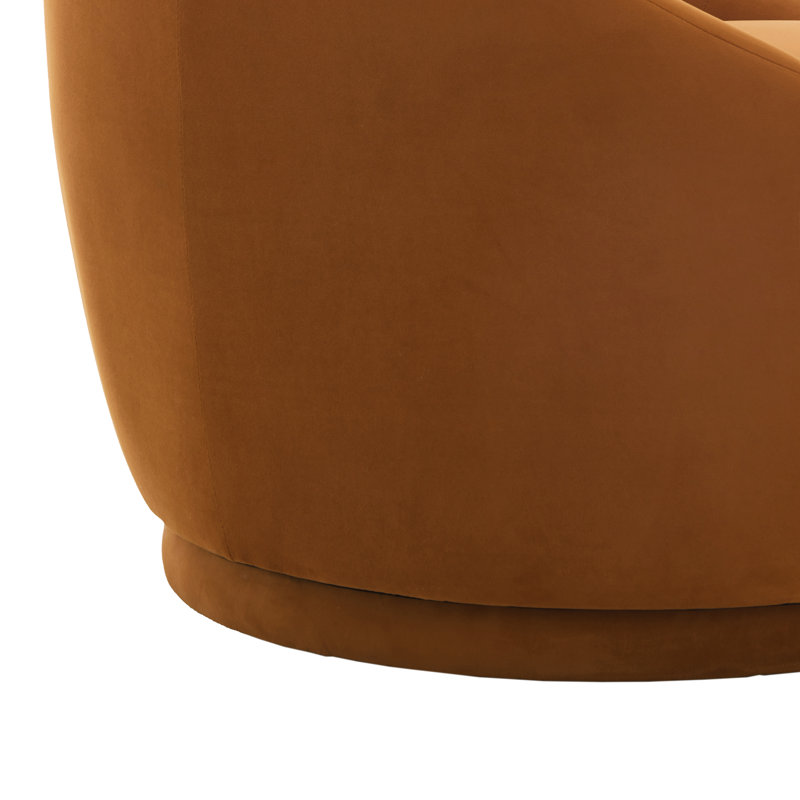 Aunna 89.2Cm Wide Swivel Barrel Chair, Orange Velvet