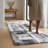 Alban Abstract Shag Charcoal Area Rug-142745371