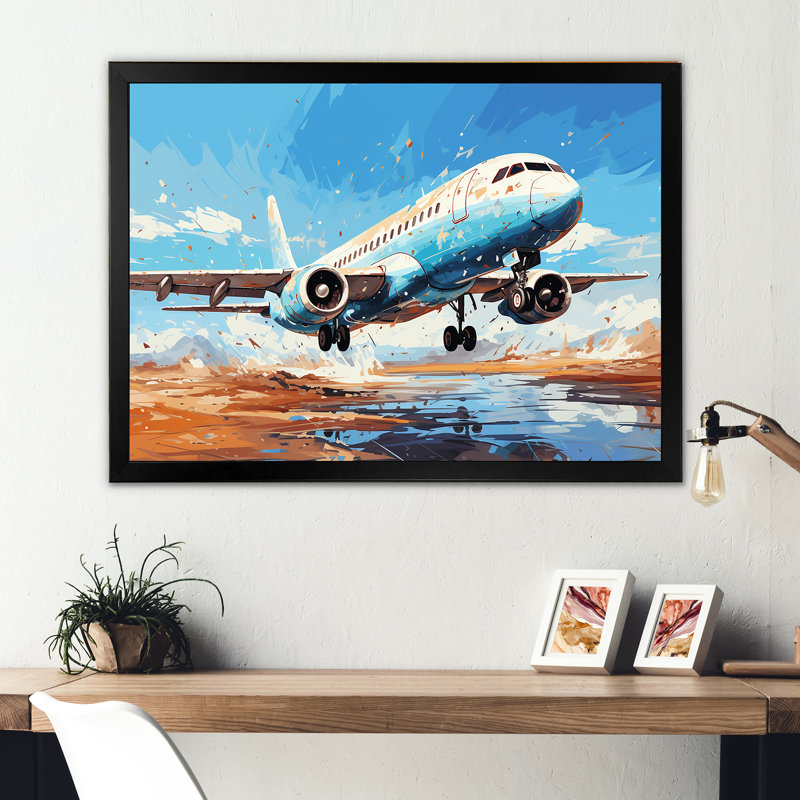 «Plane Prelude To Flight Adventure II», reproduction sur toile, Cadre photo noir simple, H 34 po x l 44 po x P 1,5 po