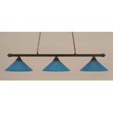 Mendez 3 Light Bar With 16" Blue Italian Glass