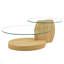 Table basse moderne à double couche grain moderne - Design polyvalent, plusieurs couleurs disponibles. Autocollant de panneau de densité, verre renforcé, comptoir ovale.
