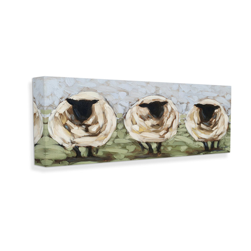 «Abstract Sheep Trio», art mural sur toile par Stellar Design Studio, H 17 po x l 40 po