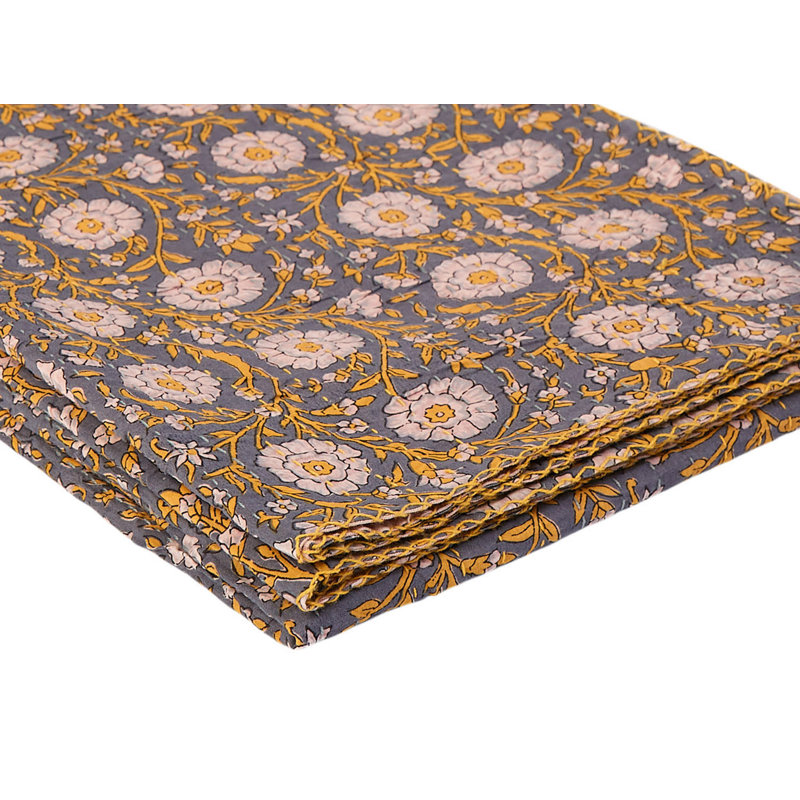 Kantha Quilted Throw Blanket