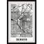 Denver Street Route - Reproduction d'art textuel sur papier encadré-599603056