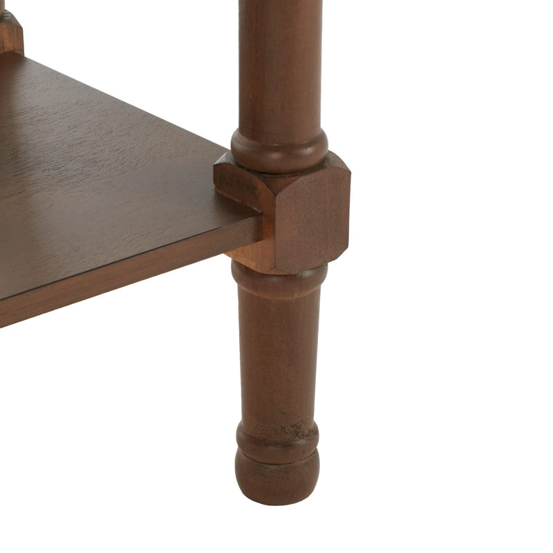 Landers Brown Wood and Metal 3-Drawer Console Table