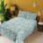 Ambesonne Abstract Sheet Set Minimal Swirly Dash Lines Mint Green and Cadet Blue-109276405