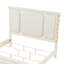 Grand lit tapissier de style traditionnel avec DEL et accents dorés - Beige-411333435