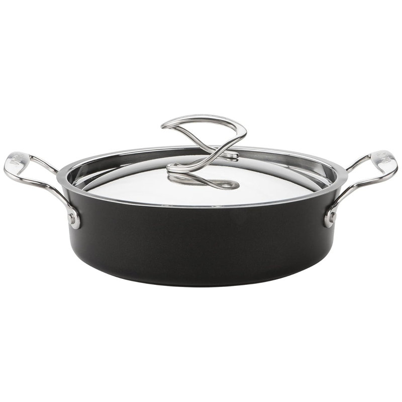 Meyer Circulon Style Hard Anodised Non Stick Sauteuse/ 24Cm/2.8L With Stainless Steel Lid, 12cm H x 33cm W x 33cm D