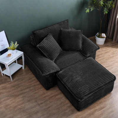 Canapés modulaires à compression, méridienne en velours côtelé de 47 pouces, salon à la maison moderne