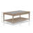 Prajit Frosted Glass Cocktail Table with Storage Shelf & Casters