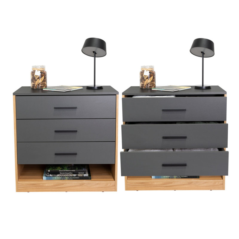 Commode avec tiroirs, ensemble de 2