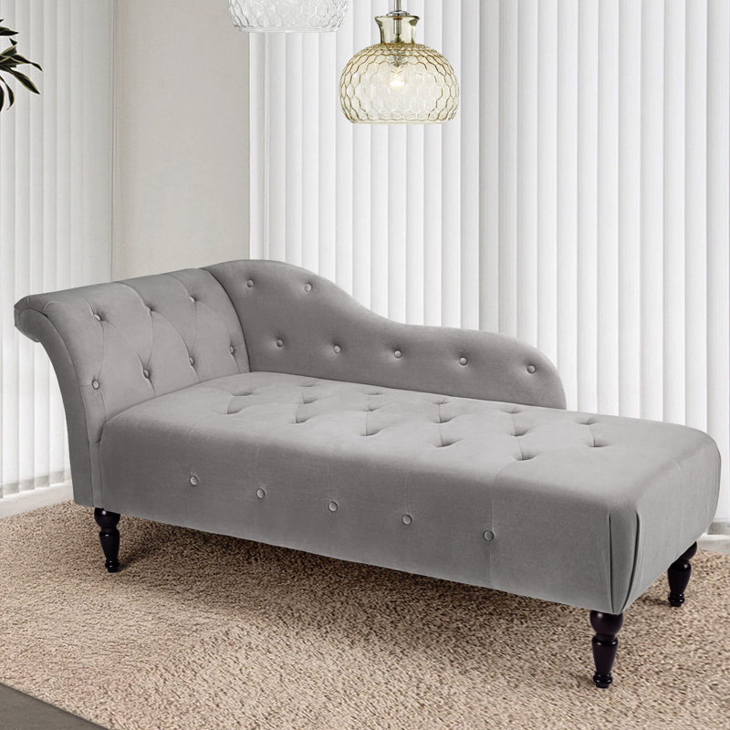Flâneuse rembourrée, Velours gris velours