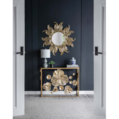 Miroir décoratif 38 "Sunburst, décoration murale bohème