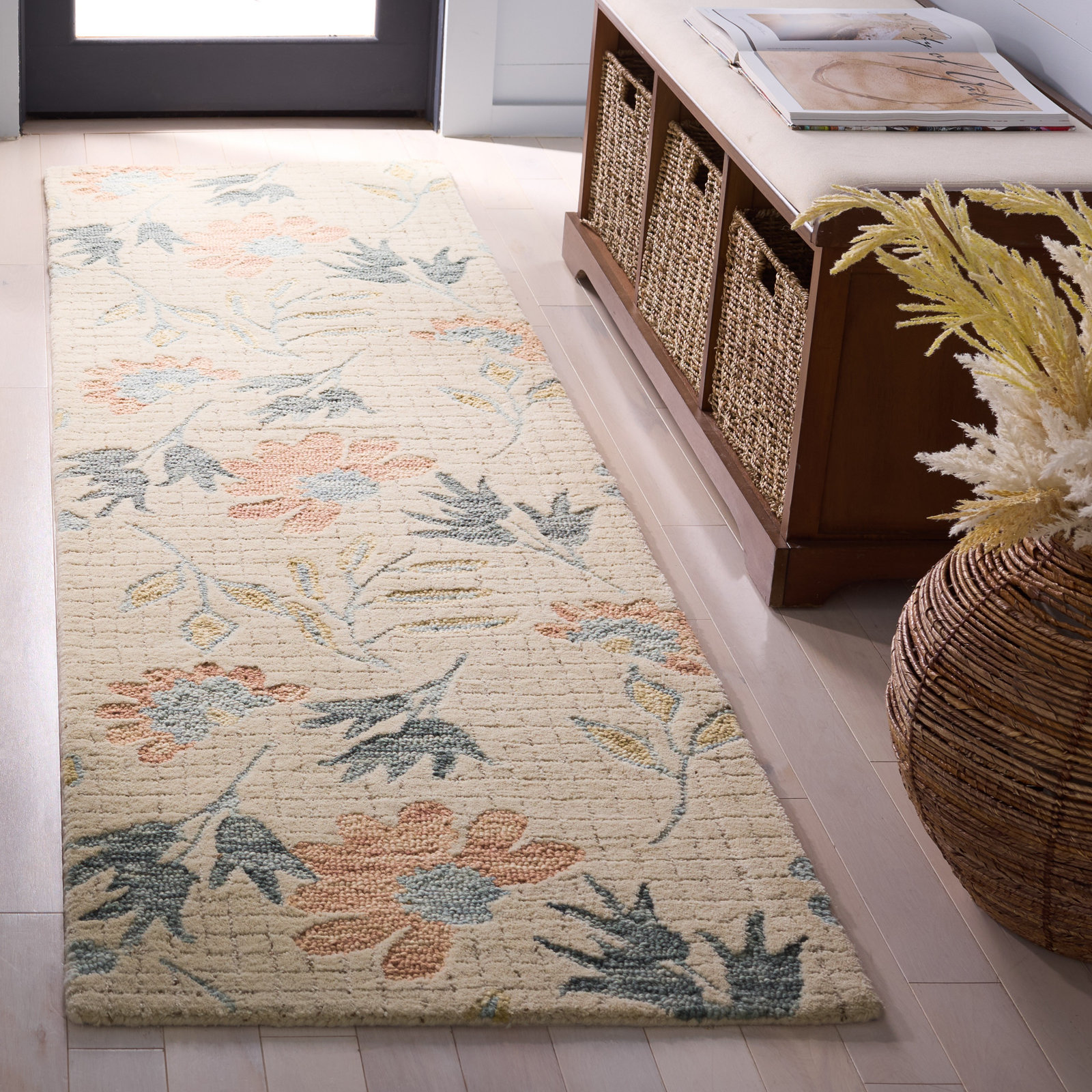 Hand-Tufted Wool Floral Rug, Runner 2'3" x 8'