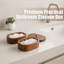 Pots de salle de bain en acacia avec couvercle Qtip