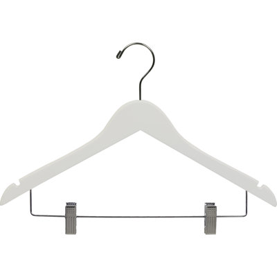 Williams Wood Non-Slip Hangers With Clips for Skirt/Pants