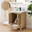 Meuble-lavabo simple 24 po en brun clair avec lavabo encastré en céramique blanc sans miroir Bondi