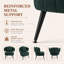 Chaise d'appoint rembourrée en velours côtelé avec structure en métal, chaises de loisirs simples pour salon, vert-1781367348